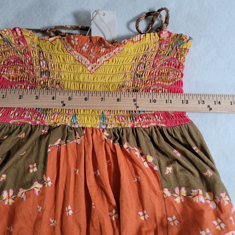 Agua Bendita Maxi Dress Womens Multicolor Paisley Smocked Leandra Lula NWT Small - Picture 6 of 14